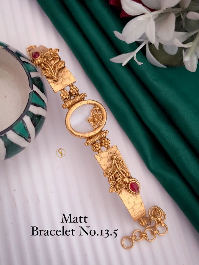 8 MB Golden Matt Bracelet Wholesale Shop In Surat
